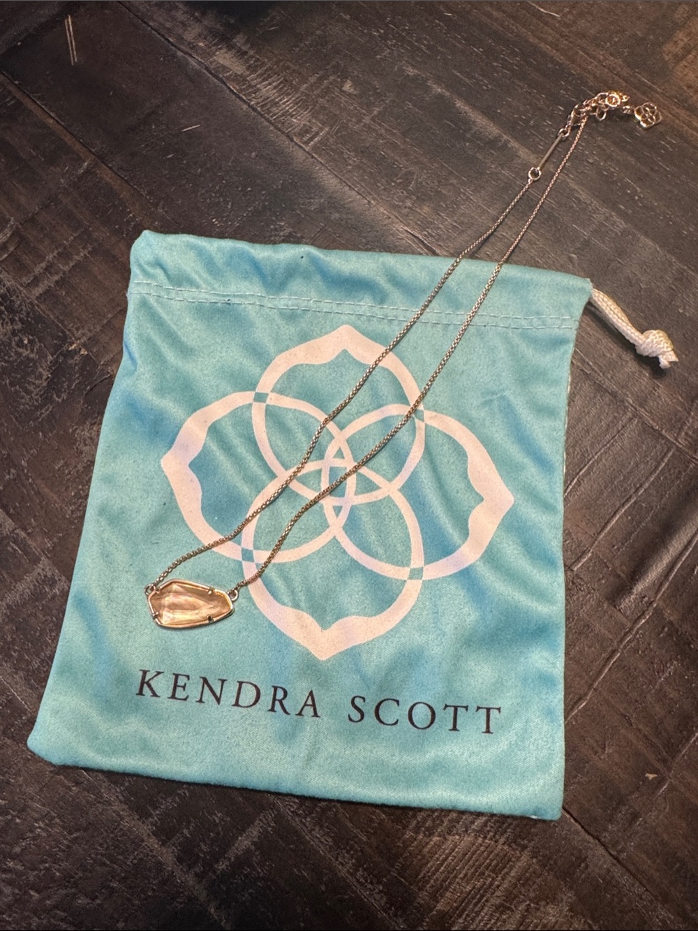 Kendra Scott Rose Gold Clear Pendant Necklace